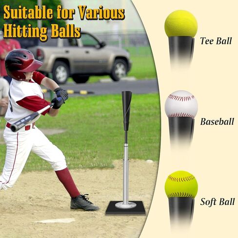 Batting Tee for Baseball,Height Adjustable Baseball Tee for Hitting,Portable Baseball Tee with Rubber Top,Heave Duty Baseball Tees for Hitting,Baseball Softball Batting Tee for Adults in Saudi Arabia