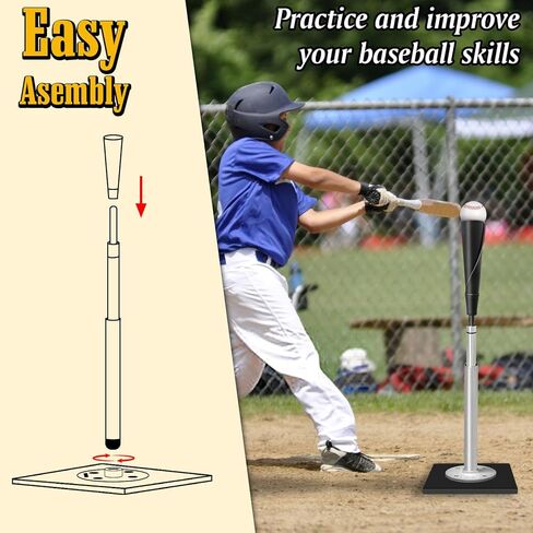 Batting Tee for Baseball,Height Adjustable Baseball Tee for Hitting,Portable Baseball Tee with Rubber Top,Heave Duty Baseball Tees for Hitting,Baseball Softball Batting Tee for Adults in Saudi Arabia