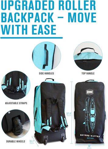 BEYOND MARINA Inflatable Kayak 1 & 2 & 3 Person Adult- Full Drop Stitch Kayak with Aluminum Paddles, Seats, Footrests, Pump, Fins in Kuwait