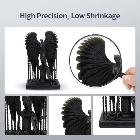 ANYCUBIC Tough 3D Printer Resin 2.0, Tough Resin with High Hardness and High Precision, 365-405nm Fast Curing 3D Resin for 4/8/12/16K LCD/DLP/SLA Resin 3D Printing (Black, 1kg) in Kuwait