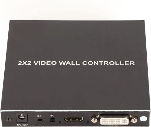 وحدة تحكم جدار الفيديو ejoyous ، 4 قناة DVI TV Wall Controller 180 درجة HD الواجهة متعددة الوسائط معالج العرض مع التحكم عن بعد IR (قابس الولايات المتحدة) in Saudi Arabia