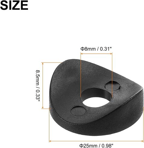 uxcell 10Pcs 8 x 25 x 3mm Plastic Round Washers, Spring Deck Washers, Concave Washer Spacer Hardware Machine Fastener for Secure Fixing and Assembly, Black in Saudi Arabia