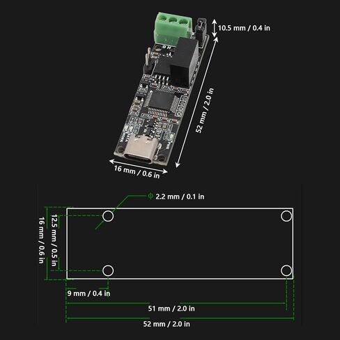 Can Analyzer Module ، 170MHz USB to CAN CAN TYPE COWER CONSERTER ADAPTER ، CAN CAN BUS TRANSCEIVER ، لـ CAN 2.0A ، CAN 2.0B ، و CAN FD in Kuwait