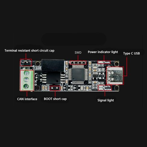 Can Analyzer Module ، 170MHz USB to CAN CAN TYPE COWER CONSERTER ADAPTER ، CAN CAN BUS TRANSCEIVER ، لـ CAN 2.0A ، CAN 2.0B ، و CAN FD in Kuwait