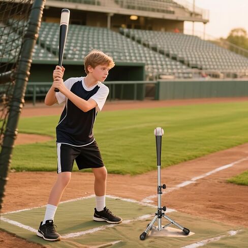 Baseball Tee Batting Tee Softball Tee Portable Travel Hitting Tee,Easy Adjustable Height,Stable Tripod Stand (Baseball Tee, Steel Hue) in Kuwait