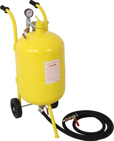 10 Gallon Pot Sandblaster with 125 PSI Pressure, Complete Kit for Paint and Rust Removal, Yellow Steel Construction in Saudi Arabia