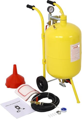 10 Gallon Pot Sandblaster with 125 PSI Pressure, Complete Kit for Paint and Rust Removal, Yellow Steel Construction in Saudi Arabia