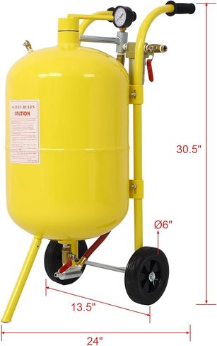10 Gallon Pot Sandblaster with 125 PSI Pressure, Complete Kit for Paint and Rust Removal, Yellow Steel Construction in Saudi Arabia