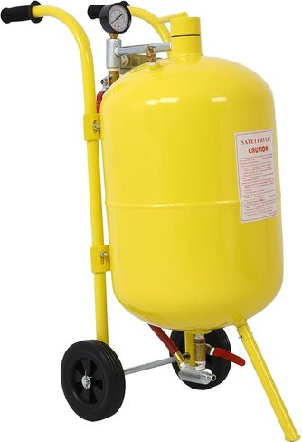 10 Gallon Pot Sandblaster with 125 PSI Pressure, Complete Kit for Paint and Rust Removal, Yellow Steel Construction in Saudi Arabia