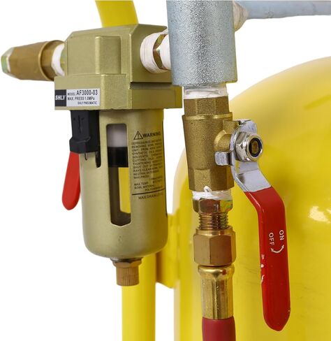 10 Gallon Pot Sandblaster with 125 PSI Pressure, Complete Kit for Paint and Rust Removal, Yellow Steel Construction in Saudi Arabia