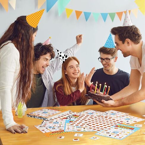 Shappy 35 PCS Toys Birthday Bingo Cards 24 Plateg Cartoon Party Games Toy Toy Fun 3 Colors Bingo Games for School Classroom Family Holday Party Group Trouge Forvors Favors Suppors in Saudi Arabia