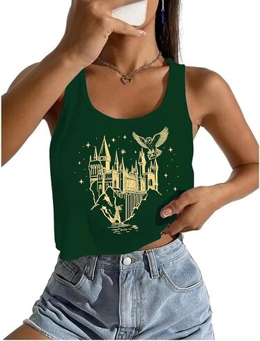 Cropped Flourish and Blotts Tank Tops Cute Book Graphic Crop Tops for Women Wizard Magical Vest Clothes in Kuwait