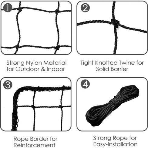 Baseball Softball Backstop Net Impact Proof Reinforced Borders Multifunctional Sports Netting Barrier for Hockey Soccer Football Basketball Lacrosse Sturdy HDPE Material Easy to in Saudi Arabia