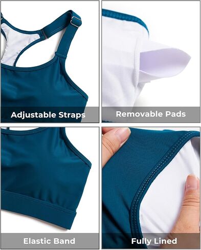 Tempt Me Women White Plus Size Sports Bra Bikini Tops Racerback Bathing Suits Top Padded Swim Tops Only in Saudi Arabia