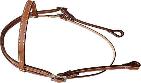 Western Leather Latigo Browband Headstall Double Stitched Brown Bridle for Horse, Equestrian Gifts for Horses in Kuwait