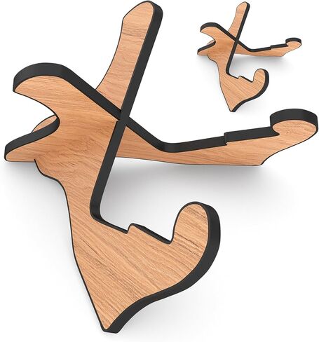 LALAOKS 1Pair Guitar Stand Wooden Guitar Stand Portable Folding Instrument Holder for Acoustic Classic Electric Bass Guitar Black walnut in Kuwait