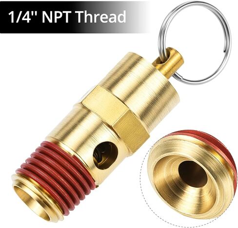 QWORK Brass Pressure Relief Valve (2 Pack) - 1/4 Inch NPT Threaded, 150 PSI Rating, Air Compressor Check Valve with Seal Thread Locks in Saudi Arabia