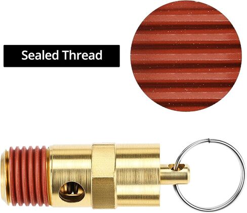QWORK Brass Pressure Relief Valve (2 Pack) - 1/4 Inch NPT Threaded, 150 PSI Rating, Air Compressor Check Valve with Seal Thread Locks in Saudi Arabia
