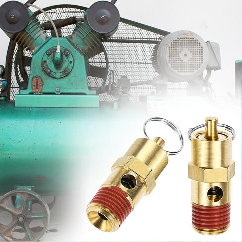 QWORK Brass Pressure Relief Valve (2 Pack) - 1/4 Inch NPT Threaded, 150 PSI Rating, Air Compressor Check Valve with Seal Thread Locks in Saudi Arabia