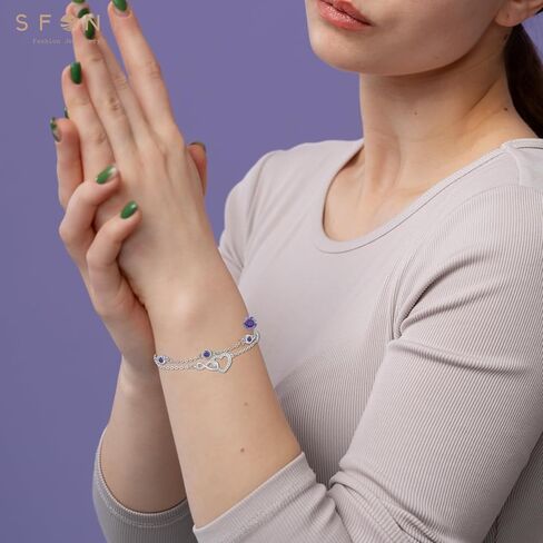 Infinity Bracelet for Women, Silver Cubic Zirconia Bracelets Adjustable Layered Bracelets Forever Love Jewelry Gifts for Her Mom Wife Girlfriend Birthday Anniversary Wedding Bride Friend in Kuwait