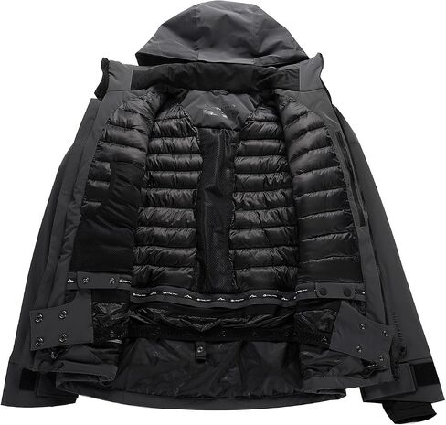 ALPINE PRO Men's Premium PTX Waterproof Windproof Thermal 3-Layer Hooded Ski Jacket for Sonwsports Snowboarding Skiing in Kuwait