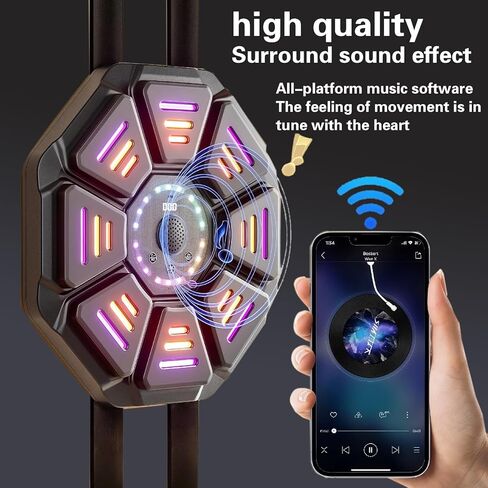 2025 آلة ملاكمة للموسيقى مع قفازات الملاكمة ، آلة اللكم الموسيقية مع مصابيح LED و Bluetooth ، 8 أهداف مع 10 أوضاع و 9 سرعات ، تعقب العدد لكمة ، ملائمة مثبتة على الحائط للبالغين والأطفال in Kuwait