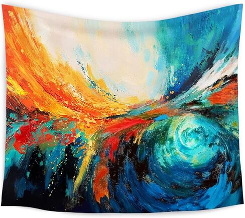 WARDOS Boho Sun Tapestry, Boho Tapestry Wall Hanging, Abstract Mid Century Modern Sunshine Sunset Sunrise Wildflower Mountain Landscape Wall Blanket Decor for Home Living Room Bedroom, 50x60 Inch in Saudi Arabia