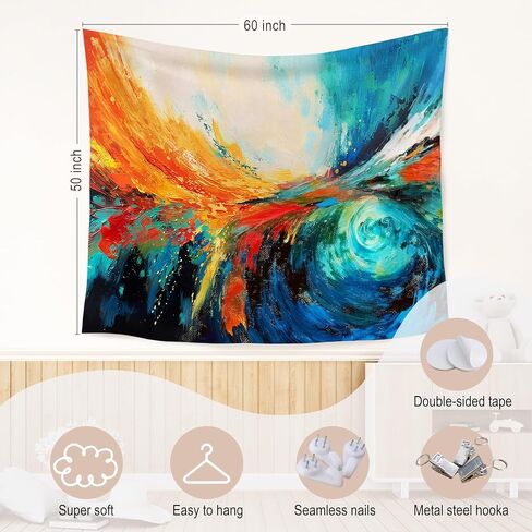 WARDOS Boho Sun Tapestry, Boho Tapestry Wall Hanging, Abstract Mid Century Modern Sunshine Sunset Sunrise Wildflower Mountain Landscape Wall Blanket Decor for Home Living Room Bedroom, 50x60 Inch in Saudi Arabia