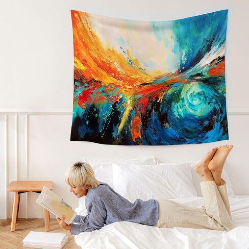 WARDOS Boho Sun Tapestry, Boho Tapestry Wall Hanging, Abstract Mid Century Modern Sunshine Sunset Sunrise Wildflower Mountain Landscape Wall Blanket Decor for Home Living Room Bedroom, 50x60 Inch in Saudi Arabia