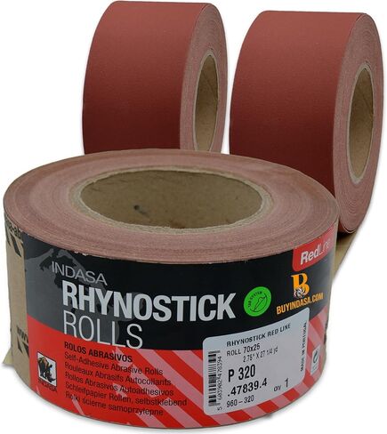 2.75 "لفة ورق الصنفرة PSA-27 Rhynostick 40-Grit Syrd Lond Stonuous Roll ، ورق رملي لزج ذاتي للاصطدام من أجل الأعمال الخشبية ، والسيارات ، والمعادن (أكسيد الألومنيوم) in Kuwait