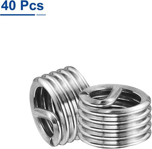 uxcell 40pcs سلاح السلك إدراج M4 x 0.7 1d (4mm) metric 304 الفولاذ المقاوم للصدأ من النوع الحلزوني إصلاح الخيط ملفو in Saudi Arabia
