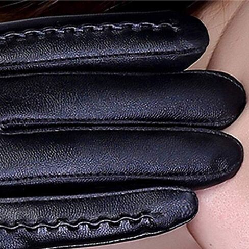 Women's Sheepskin Leather Gloves Winter Warm Short Fleece Lined Mittens Touchscreen Driving Gloves Soft Cozy Fit in Saudi Arabia