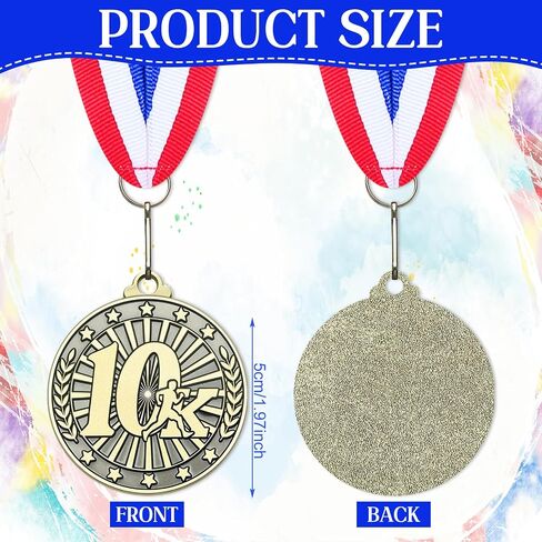 REMOULY 30/100 PCS 5K RACE MEDALS Bulk 2 '' Gold Trophy Award 5K Running Trophy Medal Award المركز الأول مع هدية جائزة أشرطة الرقبة لبطولات المشي في سباق المباراة الرياضية. in Saudi Arabia