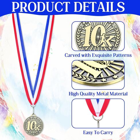 REMOULY 30/100 PCS 5K RACE MEDALS Bulk 2 '' Gold Trophy Award 5K Running Trophy Medal Award المركز الأول مع هدية جائزة أشرطة الرقبة لبطولات المشي في سباق المباراة الرياضية. in Saudi Arabia
