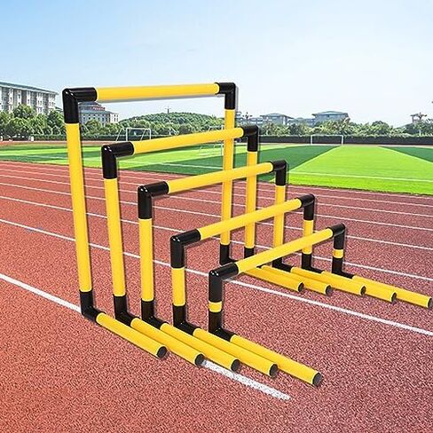 Portable Hurdles Training Equipment, 5 Pack Different Height Hurdles for Kids, Plastic Soccer Agility Workout Trainer Kit, Track and Field Hurdles (Color : Yellow) in Saudi Arabia