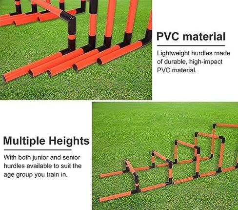 Portable Hurdles Training Equipment, 5 Pack Different Height Hurdles for Kids, Plastic Soccer Agility Workout Trainer Kit, Track and Field Hurdles (Color : Yellow) in Saudi Arabia
