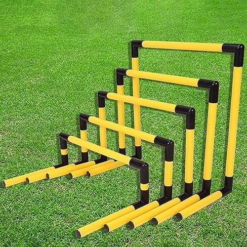 Portable Hurdles Training Equipment, 5 Pack Different Height Hurdles for Kids, Plastic Soccer Agility Workout Trainer Kit, Track and Field Hurdles (Color : Yellow) in Saudi Arabia