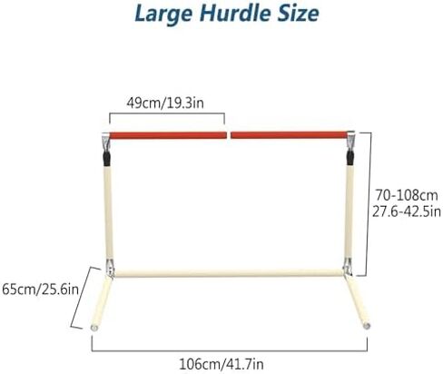 Hurdles for Agility Training, Soccer Agility Training Equipment, 5 Height Adjustable Obstacles, 360° Rotatable, Stainless Steel Material, for Outdoor Workout(Red,L) in Saudi Arabia