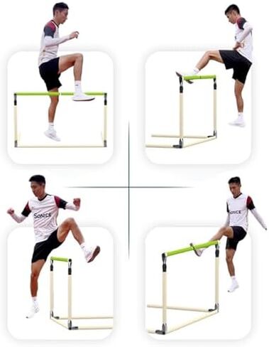 Hurdles for Agility Training, Soccer Agility Training Equipment, 5 Height Adjustable Obstacles, 360° Rotatable, Stainless Steel Material, for Outdoor Workout(Red,L) in Saudi Arabia