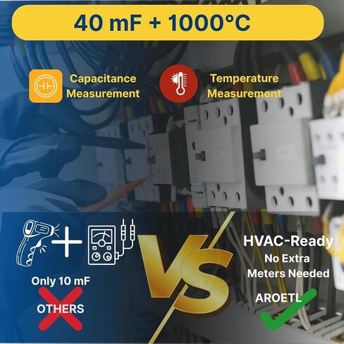 Meter Digital Clamp Meter Voltage 1000a AC/DC AMP Voltmeter ، TRMS تلقائيًا مع LCD و NCV الخلفية ؛ يقيس الحالية ، درجة الحرارة ، دورة العمل ، السعة ، التردد in Saudi Arabia