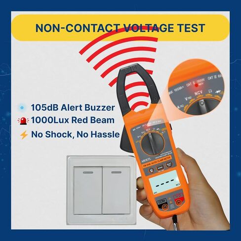 Meter Digital Clamp Meter Voltage 1000a AC/DC AMP Voltmeter ، TRMS تلقائيًا مع LCD و NCV الخلفية ؛ يقيس الحالية ، درجة الحرارة ، دورة العمل ، السعة ، التردد in Saudi Arabia