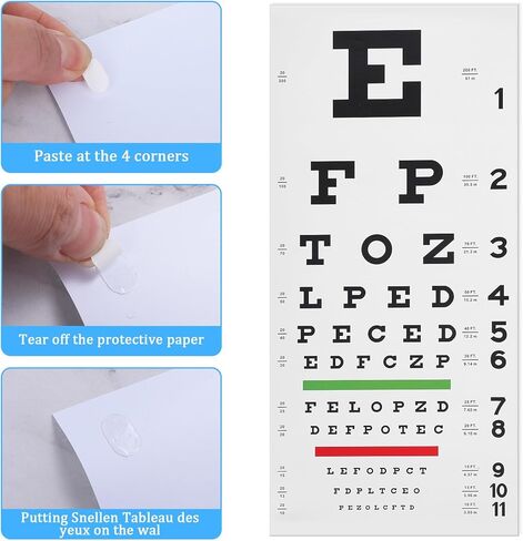 Snellen Eye Chart Wall Chart مخططات فحص العين لفحص العيون مع إصلاح عيون الملصقات in Kuwait