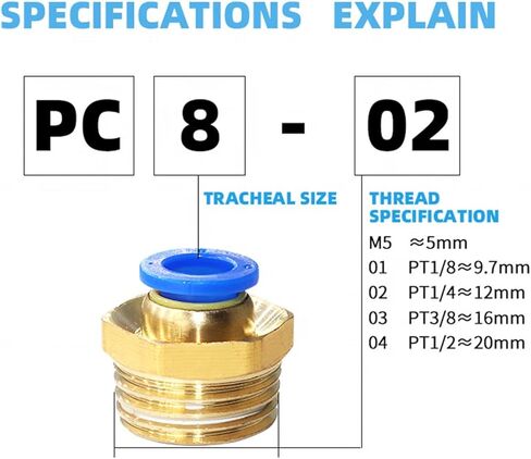 موصلات خرطوم الهواء الهوائية لللمس على التواليات الهوائية المستقيمة تجهيزات الهواء الإفراج السريع 5pcs (PC14-03) in Kuwait
