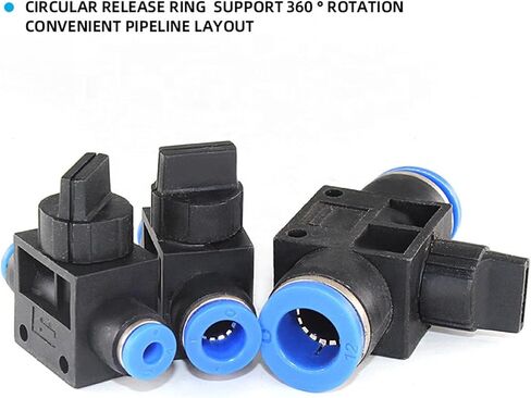 Pneumatic Connection One Touch Straight Quick Connector Hand Valve Pneumatic Connectors 5Pcs(HVFF12) in Kuwait