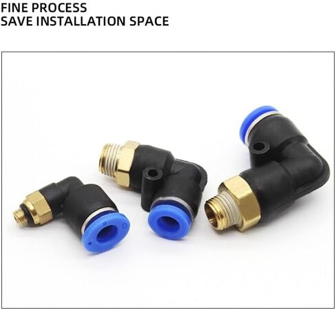 خرطوم الهواء 4 ملم 6/8/10/12 لتر لزاوية اليمنى من الزاوية اليمنى دفع كوع في الاتصال الهوائي النحاس البلاستيكي 10pcs (PL6-03) in Kuwait