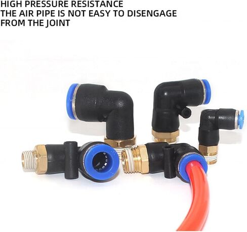 خرطوم الهواء 4 ملم 6/8/10/12 لتر لزاوية اليمنى من الزاوية اليمنى دفع كوع في الاتصال الهوائي النحاس البلاستيكي 10pcs (PL6-03) in Kuwait