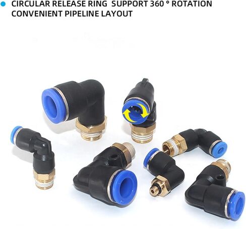 خرطوم الهواء 4 ملم 6/8/10/12 لتر لزاوية اليمنى من الزاوية اليمنى دفع كوع في الاتصال الهوائي النحاس البلاستيكي 10pcs (PL6-03) in Kuwait