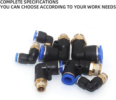 خرطوم الهواء 4 ملم 6/8/10/12 لتر لزاوية اليمنى من الزاوية اليمنى دفع كوع في الاتصال الهوائي النحاس البلاستيكي 10pcs (PL6-03) in Kuwait