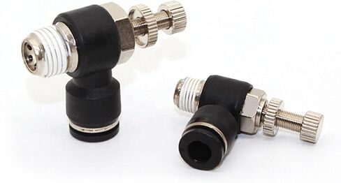 Compact Speed Control Joint Push To Connector Pneumatic Air Hose Fitting Pneumatic Quick Coupling 2Pcs(JSC6-M5) in Saudi Arabia