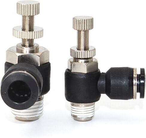 Compact Speed Control Joint Push To Connector Pneumatic Air Hose Fitting Pneumatic Quick Coupling 2Pcs(JSC6-M5) in Saudi Arabia